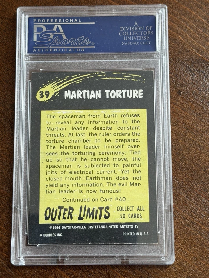 1964 OUTER LIMITS TRADING CARD #39 Psa 5 Martian Torture - Image 3 of 3