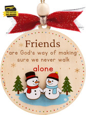 Friends Christmas Ornament 2025   Wooden Friendship Ornament for Women, Best Fri
