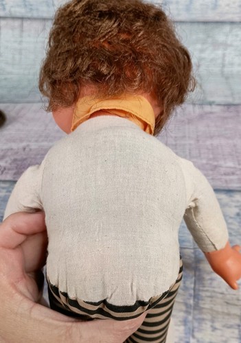 Vintage GEGE Style 12" Boy Doll Thumb Sucking, Very Cute, Corduroy Clothes - Picture 14 of 24