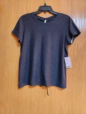 Charcoal Gray Short Sleeve Top. NWT. Large. By Ebb & Flow. Cute.