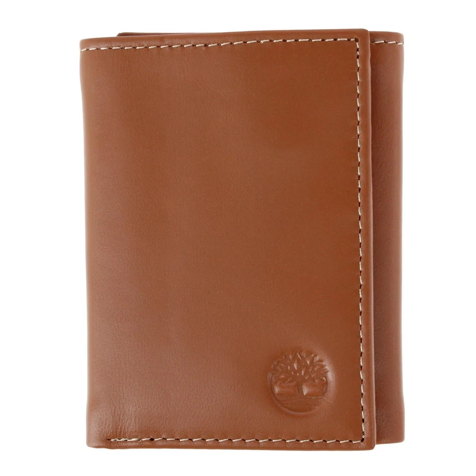 Timberland Portefeuille Trifold Homme En Cuir Noir/Marron/Tan - Photo 1/1