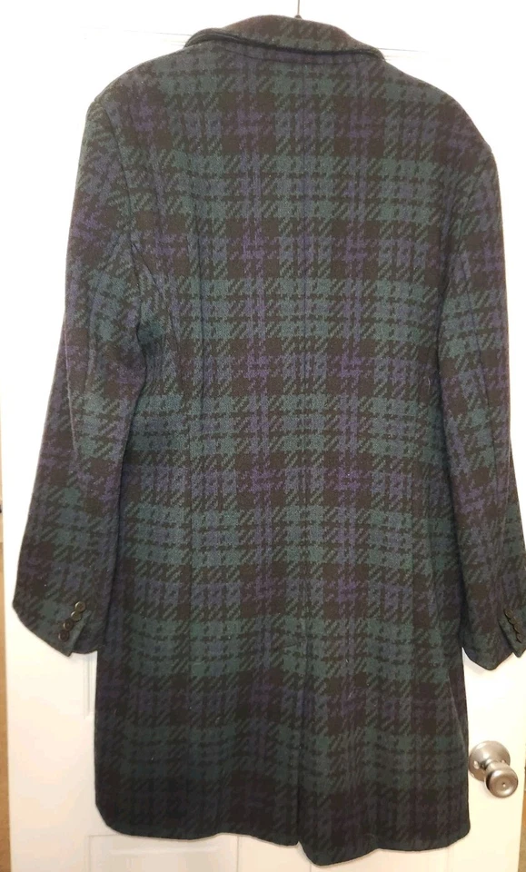 Abrigo EXPRESS Hombre Azul Reloj Mezcla Lana A Cuadros - Grande Foto 2 de 4