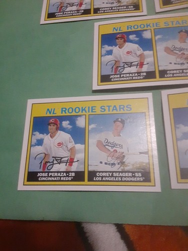 5 2016 Topps Heritage NL Rookie Stars #168 Corey Seager/Peraza SP ROOKIE RC - Imagen 5 de 10