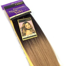 12" Outre Premium New Yaki 100 Human Hair Extensions T1B/27 Dark Root Blonde