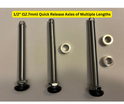 Pair (2) of 1/2'' Steel Quick Release Axles with Large Buttons