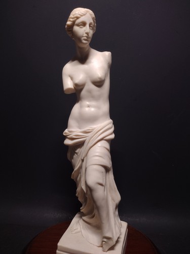 Venus Di Milo Nude Vintage 60s A. Santini Cast Marble Statue 11" Sculpture - Picture 3 of 24
