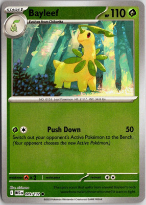 Pokemon - Bayleef - 009/132  - Reverse Holo - Mega Evolution - New