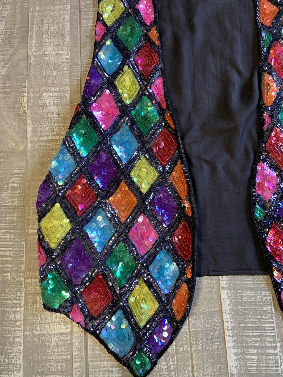 Vintage Gantos Patchwork Sequins Print Rayon Vest… - image 2