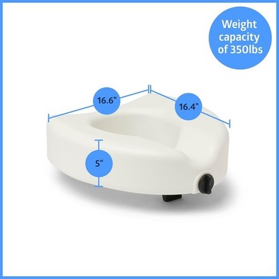 Medline Elevated Toilet Seat Riser W/Microban Antimicrobial Protection