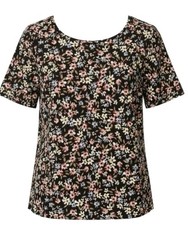 Loft Women's Size Extra Small Petite Floral Shirt T-shirt Summer Short Sleeve...