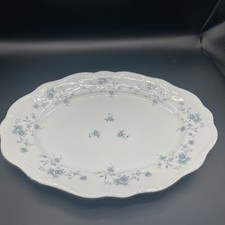 Piatto da portata ovale 13" ghirlanda blu Johann Haviland Baviera Germania vintage