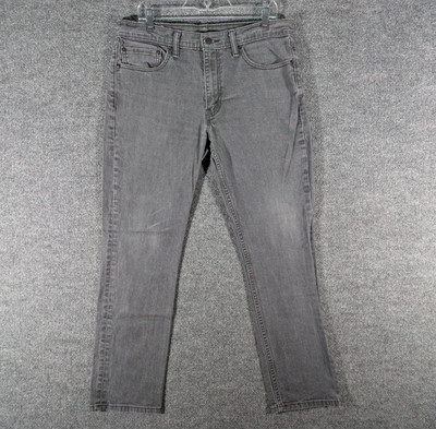 Levi's 511 Slim Fit Straight Leg Stretch Gray Denim Jeans Mens Size 36 x 32 