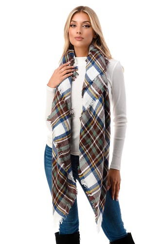 Damen Herbst Winter Karo Schal Oversize Leicht Accessoire Geschenk