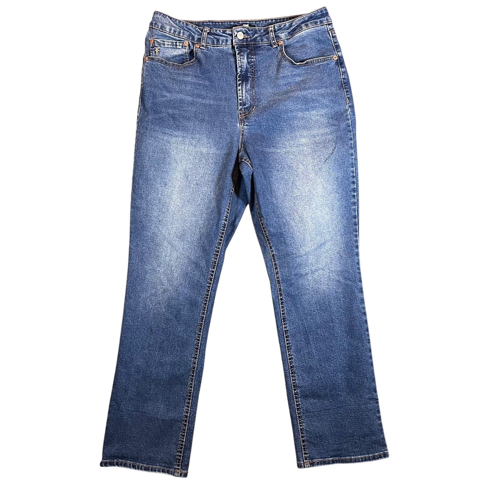 Frye Womens High Rise Straight Leg Jeans Medium Wash Blue Denim Size 12/31