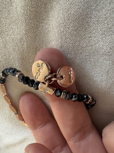 Mimco πππ Rose Gold Blue Memoir Beaded Wrist Bracelet + Dust Bag - Picture 5 of 15