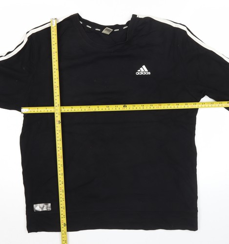 Adidas Men’s Black L Pullover Sweatshirt Three Stripe Logo Sports - Picture 2 of 12
