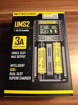 Nitecore UMS2 - USB Ladegerät für Li-Ion, LiFePO4, Ni-MH, Ni-Cd Akkus