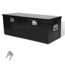 48x19.5x17.5 Heavy Duty Aluminum Truck Toolbox W Side Handle Lock Keys Black 48x19.5x17.5 Heavy Duty Aluminum Truck Toolbox W Side Handle Lock Keys Black