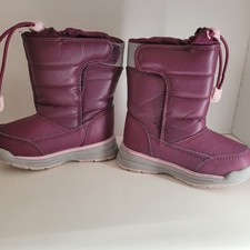 Snow Boots Girls Lands' End Purple Girls Size 6M Hook Loop Closure Dual Sided