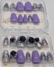 Handmade Custom Gel Press On Nails 24 Piece with Installation Kit Included!
