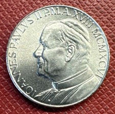Vatican City 1996-R Copper-Nickel 50 Lire. John Paul II. Low Mintage UNC KM# 274