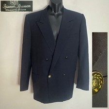 Brisson-Brisson Double Breasted Peak Lapel Navy Blazer EU 54R / US 44R