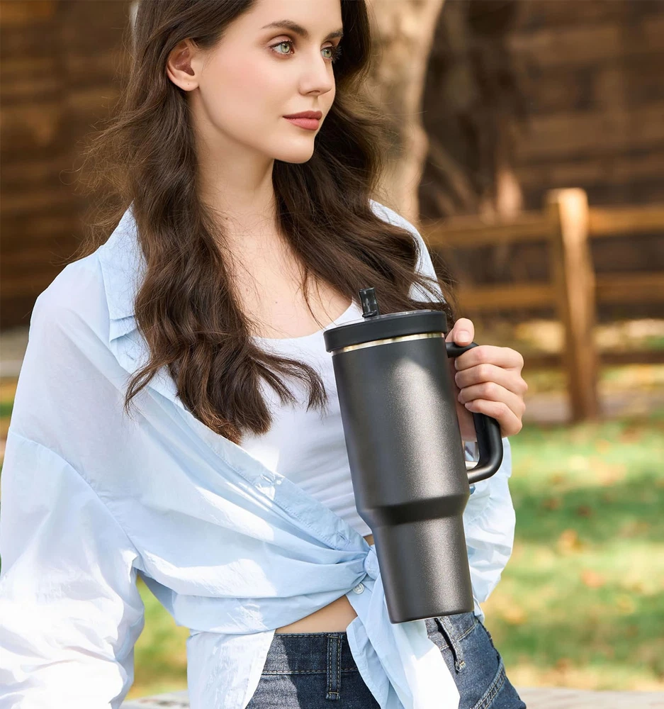 40oz Stanley Quencher Flip Straw Lid Replacement Leak-Proof Tumbler Cover