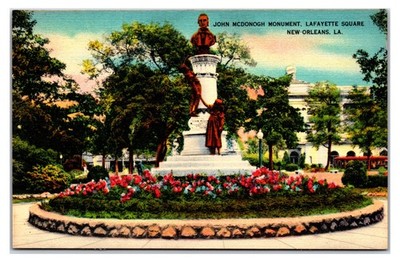 Vintage 1930s- John McDonogh Monument New Orleans, Louisiana Postcard (UnPosted)