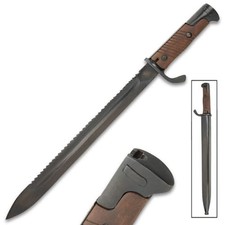 German M98/05 Butcher Saw Back Bayonet w/ Scabbard, G98/98K Reproduction