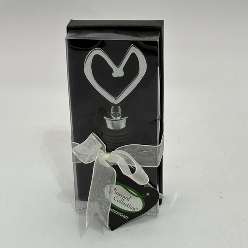 Topper Tappo Bottiglia Cuore Cromato Elegante Collezione Vine Yard 4-1/2" - Nuovo con scatola - Foto 8 di 8