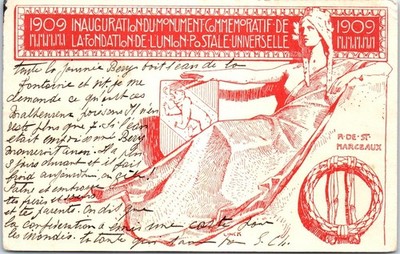 SCHWEIZ - Andenken Einweihung Denkmal Postverband