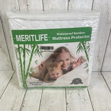 MERITLIFE Waterproof Bamboo Mattress Protector Full Size - New In Package