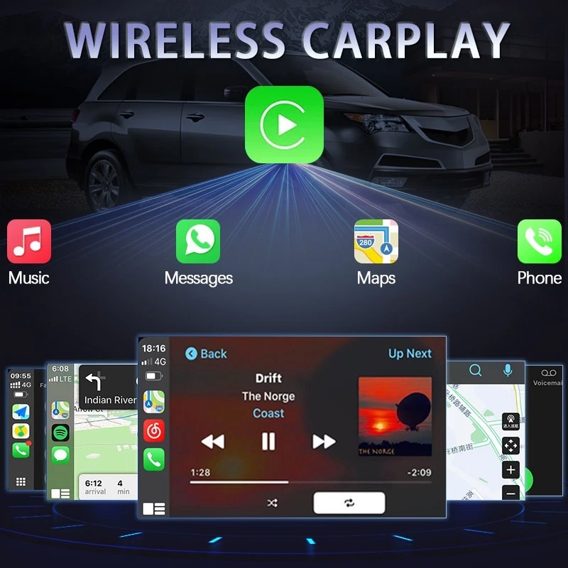 Espelho Android CarPlay sem fio para Cadillac CTS SRX ATS-L XTS 2009 10 11 12 - Imagem 2 de 4