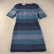 Hobbs Shift Dress Womens UK 10 Blue Striped Knee Length Work Office