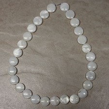 14mm Natural White Mother of Pearl Shell Disc Coin Loose Beads 15" Strand