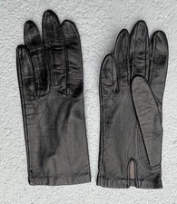 VTG Grandoe Women's Black Leather Gloves 7