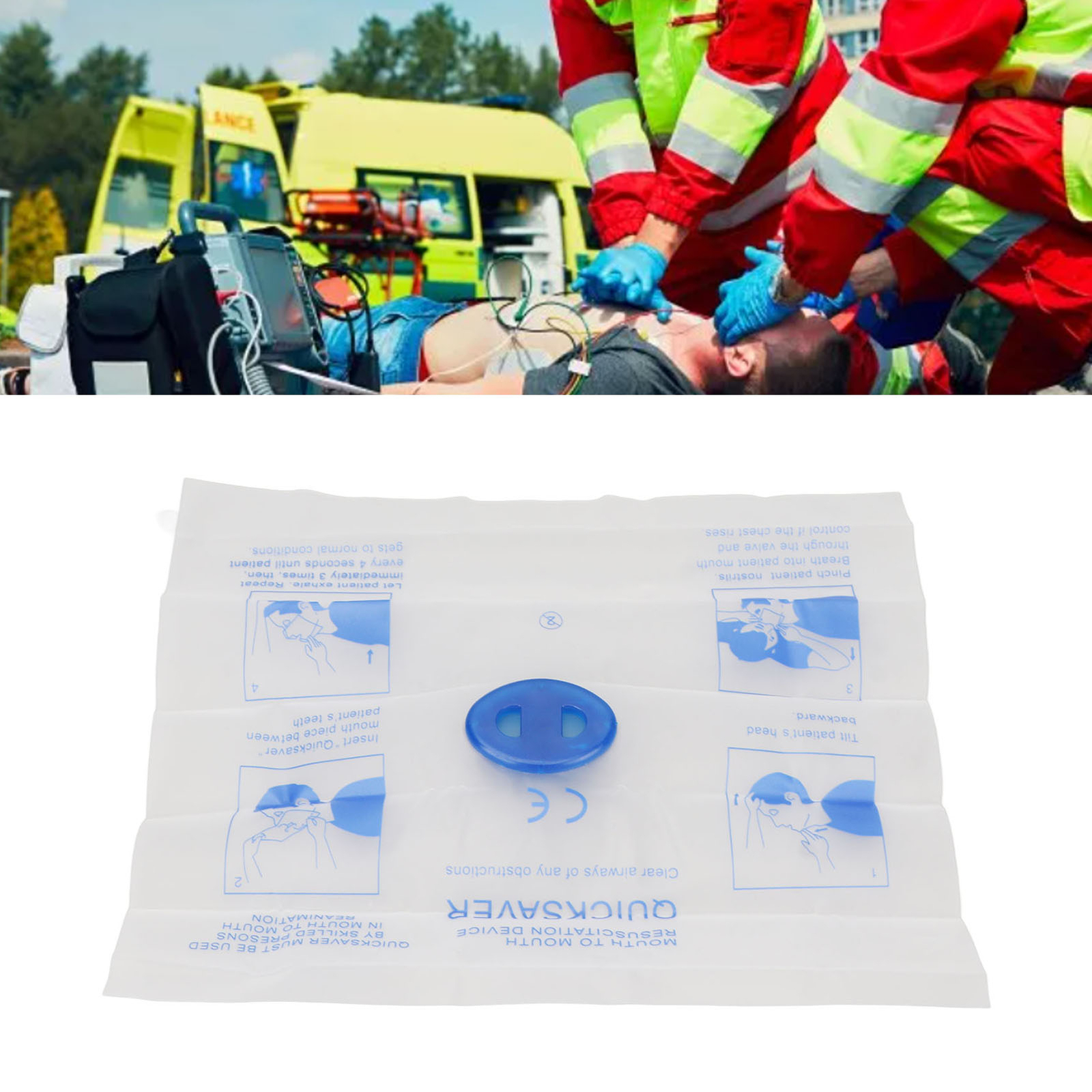 10pcs Disposable Cardiopulmonary Resuscitation Face Shield With One Way