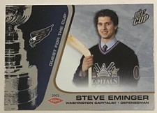 2002-03 STEVE EMINGER PACIFIC QUEST FOR THE CUP ROOKIE RC #150 CAPITALS #391/950