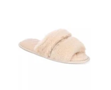 INC faux fur open-toe women's slide slippers - NUDE/MOCHA - Size 5-6