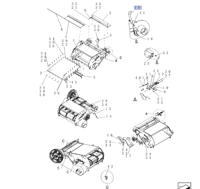 OEM 2008 - 2011 CNH AXIAL FLOW COMBINE FEEDER PIVOT PIN ASSY. PART NO. 87743255 - Image 2 of 3