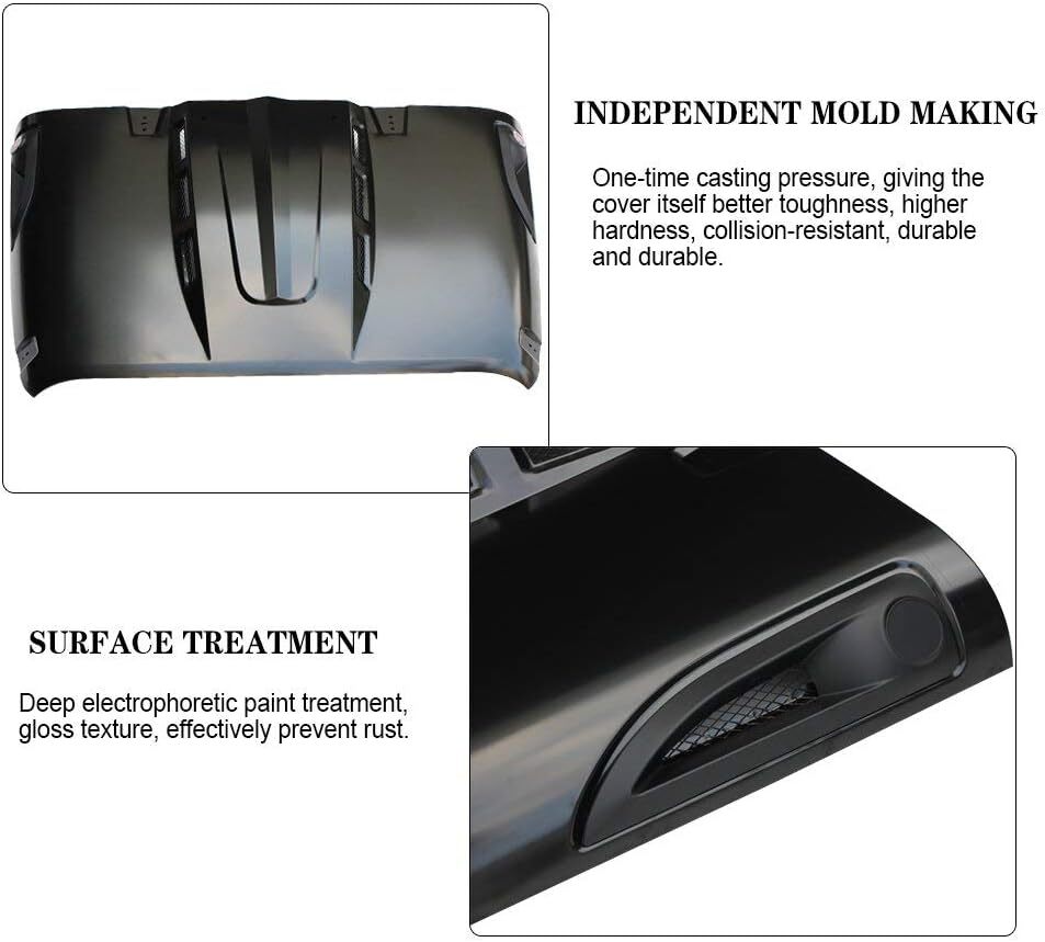 Vented The Avenger Style Replacement Hood 2007-2017 Jeep Wrangler JK JKU Rubicon