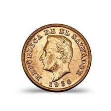 1956 El Salvador 1 Centavo - UNC - Combined Ship