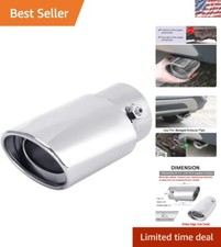 Sleek Universal Exhaust Tip With 3.3 Outlet - Easy Installation Chrome Finish Sleek Universal Exhaust Tip With 3.3 Outlet - Easy Installation Chrome Finish