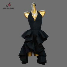 Women Latin Dance Competition DressWear Practice Girl Ballroom Samba Stage Skirt