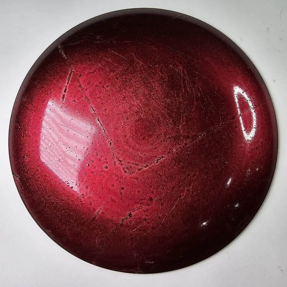 装饰性8英寸红盘假日中心烛台皇家红色艺术 — 第 2/2 张图片