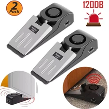 2 Pack Security Door Stop Alarm 120DB Hotel Home Portable Security Safety Tools