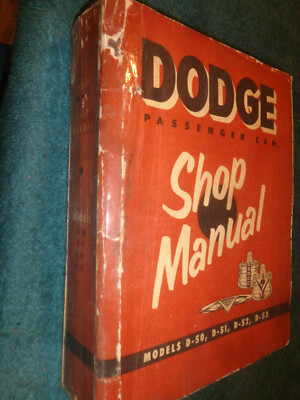 1954 DODGE CAR SHOP MANUAL / ORIGINAL MOPAR SERVICE BOOK D-50 D-51 D52 D-53