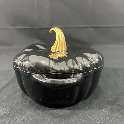 SMITH CLARK Black Pumpkin 2QT Dutch Oven Enamled Cast Iron - Picture 9 of 15