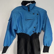 Nils Ski Suit Women Vintage Sky Blue One Piece Stirrups Stretch Pants Snow Sz 10