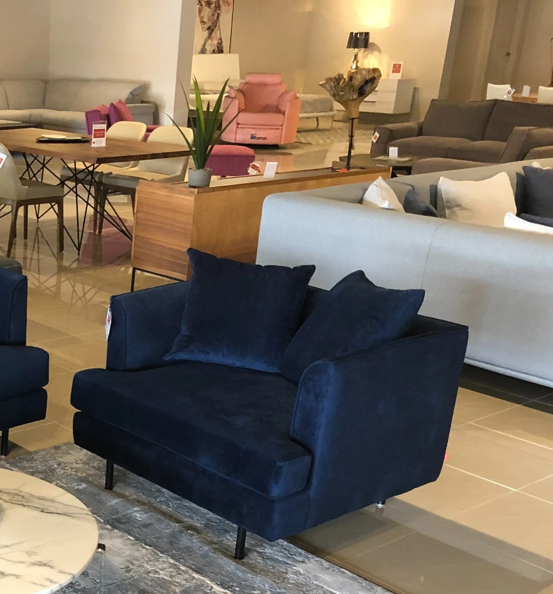 Margot Chair by GUS Modern in blue velvet. Display model. eBay